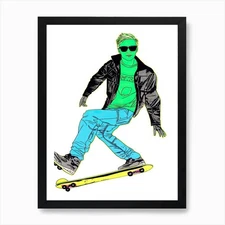 Skateboarding Pop Art 3 Art Print Framed Wall Art Poster Canvas Print Picture