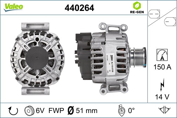 Valeo Lichtmaschine 14V 150A FüR MERCEDES-BENZ C-Klasse SLK E-Klasse CLK-image
