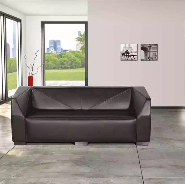 Schwarzer Dreisitzer ArbeitszimmermöBel Textil Couch Luxus Designer Sofa-image