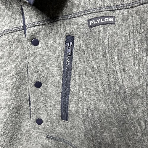 Flylow 1/4 Snap Fleece Herren L Large Pullover Jacke grau Outdoor Reißverschlusstasche - Bild 6 von 20