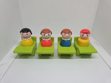 C Vintage Fisher Price little people School 923 lot/8 Desks Boys Girls