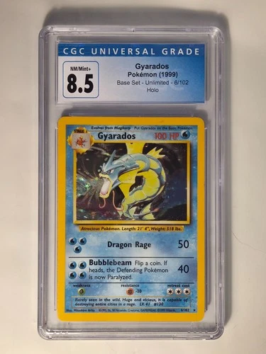 New ListingGyarados (1999) Base Set - Unlimited  Holo 6/102 CGC 8.5 NM / Mint+ Pokemon TCG