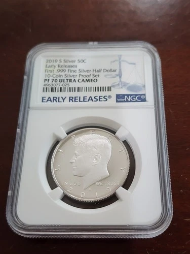 2019-S Proof Silver Kennedy Half Dollar Early Release NGC PF70 Ultra Cameo
