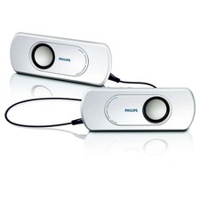 Philips SBA220 Portable Stereo Speakers White 3.5Mm Jack
