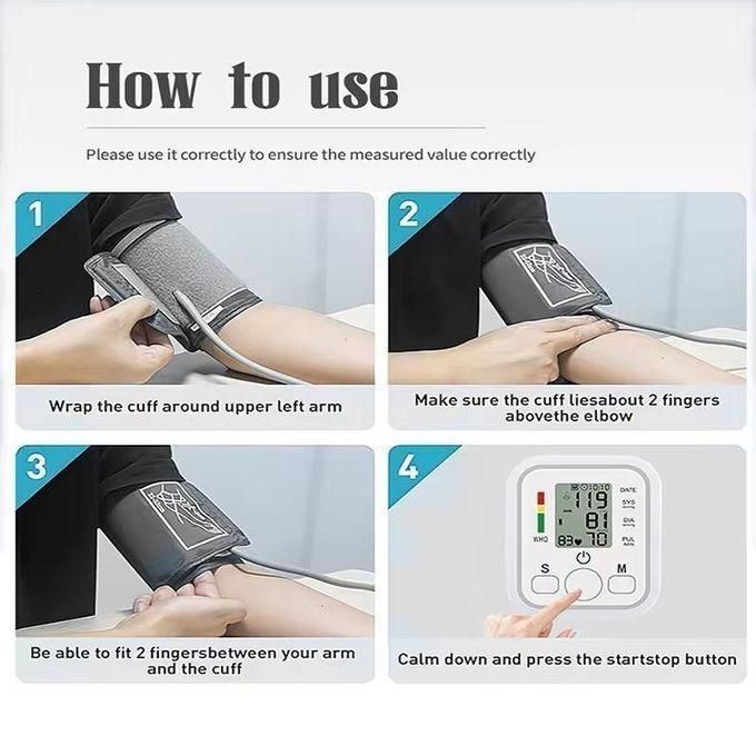 Automatic Digital Blood Pressure Monitor Upper Arm LCD BP Machine Heart Rate uk