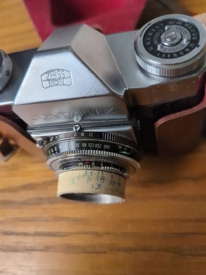 Zeiss Ikon Contaflex 35mm SLR Film Camera 45mm f2.8 Lens, Leather