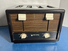 Vintage Black  Decker 4-Slice Toaster Chrome Metal Wood Grain F1-T420 Works