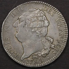 1793-A France Ecu Louis XVI - AU