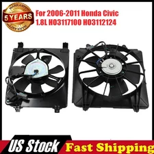 NEW Radiator Condenser Cooling Fan Assembly For 2006-2011 Honda Civic 1.8L ..