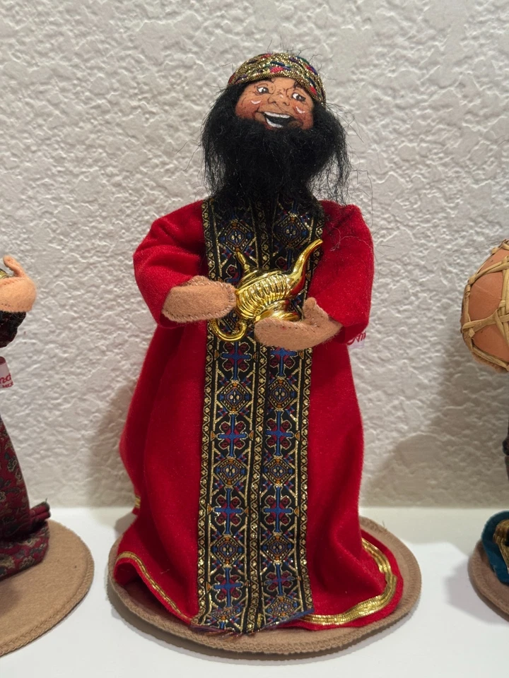 Conjunto de bonecos de Natal Annalee Three Wise Men 1996–1997 EUA feitos à mão - Imagem 3 de 4