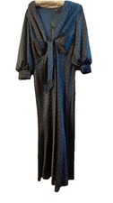 ASOS Spotty Navy Blue Dress Size 10. Satin. Lined. Length 52”