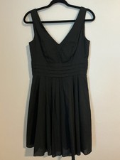 White House Black Market LBD Cotton Fit And Flare Black Sz 6 NWT $148