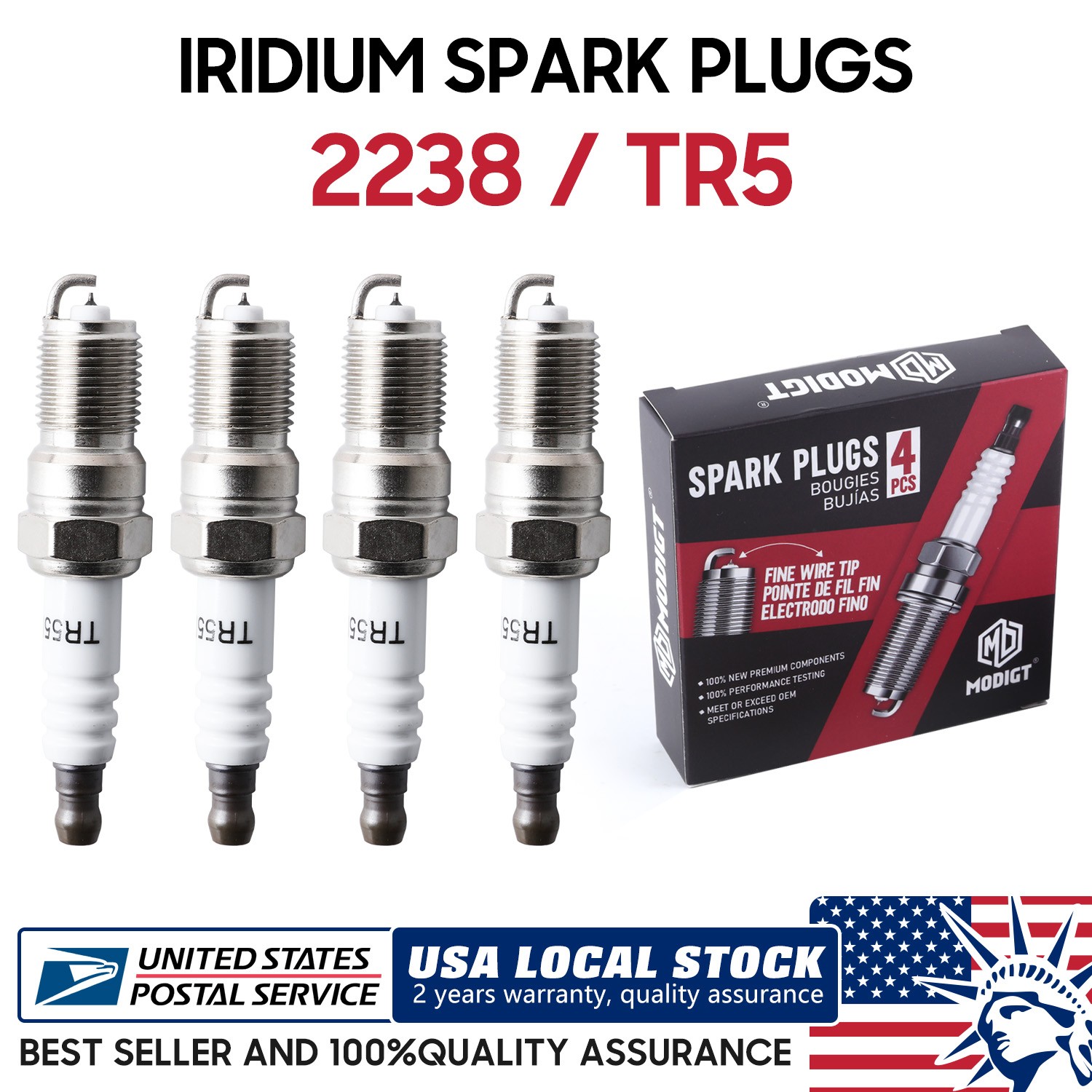 8Pcs OEM Replacement For NGK TR5 #2238 Premium Iridium IX Spark Plugs For Hummer