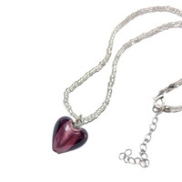 Y2K Crystal Heart Necklace Fashion Handmade Beaded Clavicle Chain Necklaces Gift