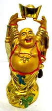 Gold Celebration Buddha Statue 7.75"H x 3"W x 3"D Zen !!!