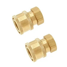 2 Pack Brass Pressure Washer Coupler, 1/4" NPT Female Quick Connect Fittings, 