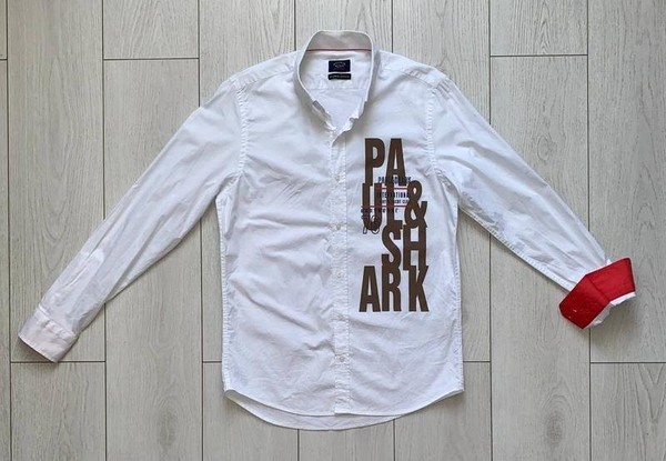 Men Paul and Shark Shirt White Cotton 38 / M / 46