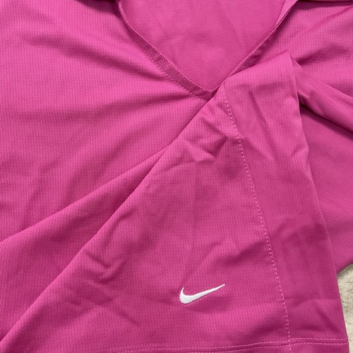 Nike Golf Women Dri-Fit Short Sleeve Polo Shirt Magenta Pink L Large Prudential - Picture 5 of 8