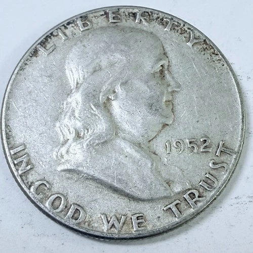 1952 SILVER FRANKLIN HALF DOLLAR 90% SILVER CIRCULATED COIN FREE SHIP #7559