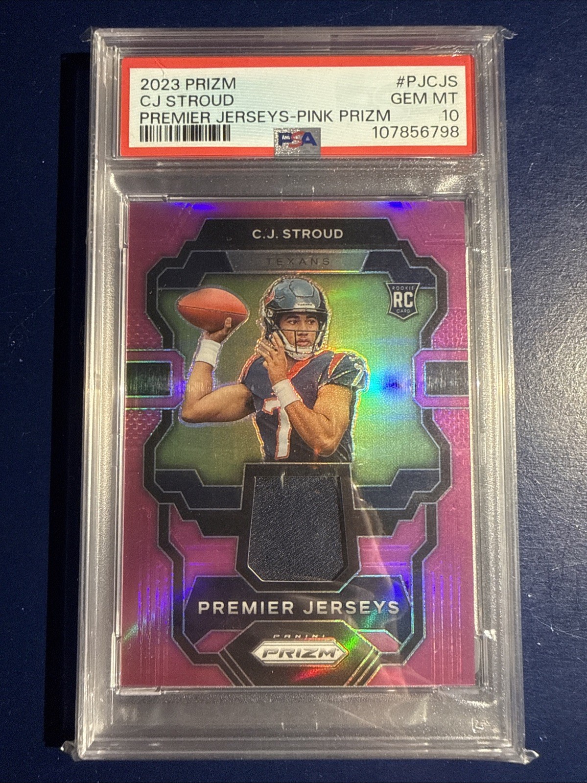🔥 2023 Prizm CJ Stroud Premier Jerseys - Pink Prizm PSA 10 Rookie Patch RC 🔥