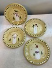 Sonoma Lifestyle Snowman 8" Cookie/ Dessert Plates,  Set of 4. Christmas Plates