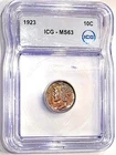 1923 Mercury Dime ICG MS 63 Beautiful Rainbow Toned Looks FB  No Reserve