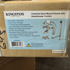 Kingston CCK268C Clawfoot Tub Filler Faucet Handshower Package Polished Chrome