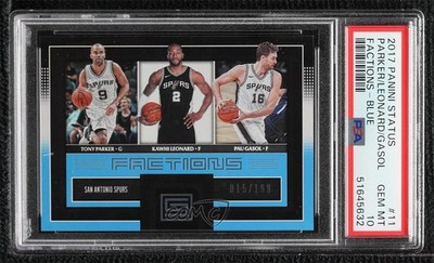 2017 Status Factions Blue Kawhi Leonard Tony Parker Pau Gasol PSA 10 GEM MT 05bt