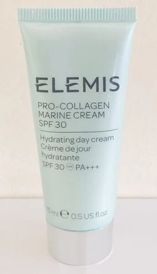 Elemis Pro-Collagen Marine Face Cream SPF 30 15ml Travel Size Foil Sealed Tube - Image 1 of 2