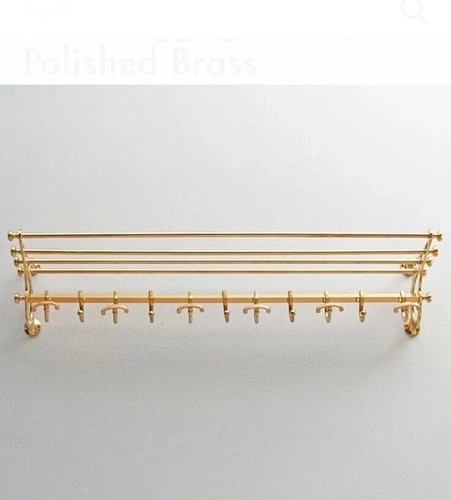 Rack 24 Inch Train Rack Luggage Wall Mounted Rack Bathroom Shelf Hooks Coatrack - Picture 4 of 4