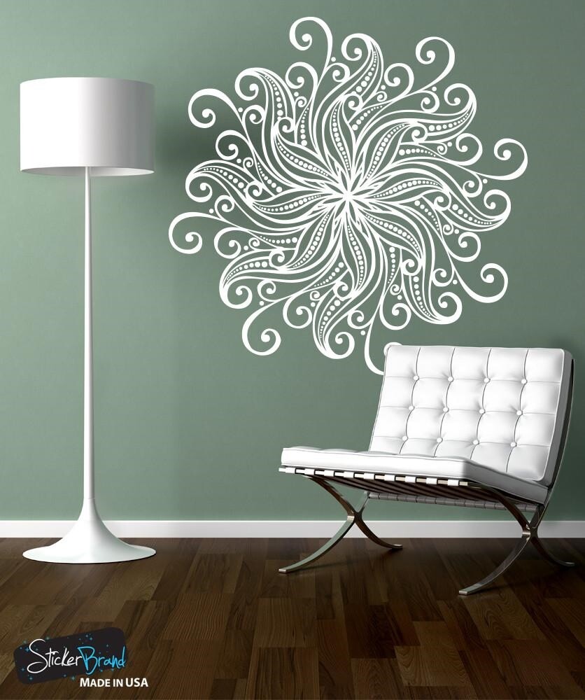 Mandala Wall Decal Headboard Bedroom Boho Decor Yoga Studio Decal. #1567