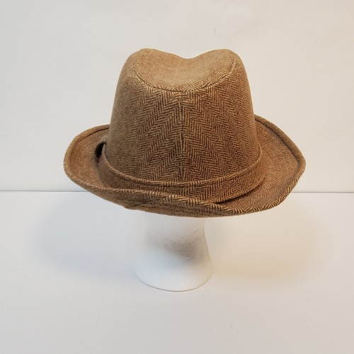 VTG McGregor Mens Tweed Fedora Hat Brown Tan Lined Band Wool Blend SZ L - Picture 4 of 14