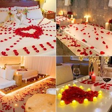 2000Pcs Artificial Red Rose Petals Fake Flower, Marry Me Wedding Bed Decoration