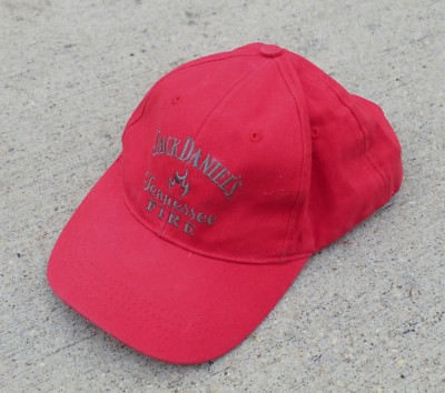 Jack Daniels Tennessee Fire Cinnamon Bourbon Whiskey Strapback Hat Baseball Cap