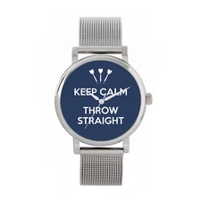 Toff London TLWS-30987 Ladies Navy Keep Calm Throw Straight Watch