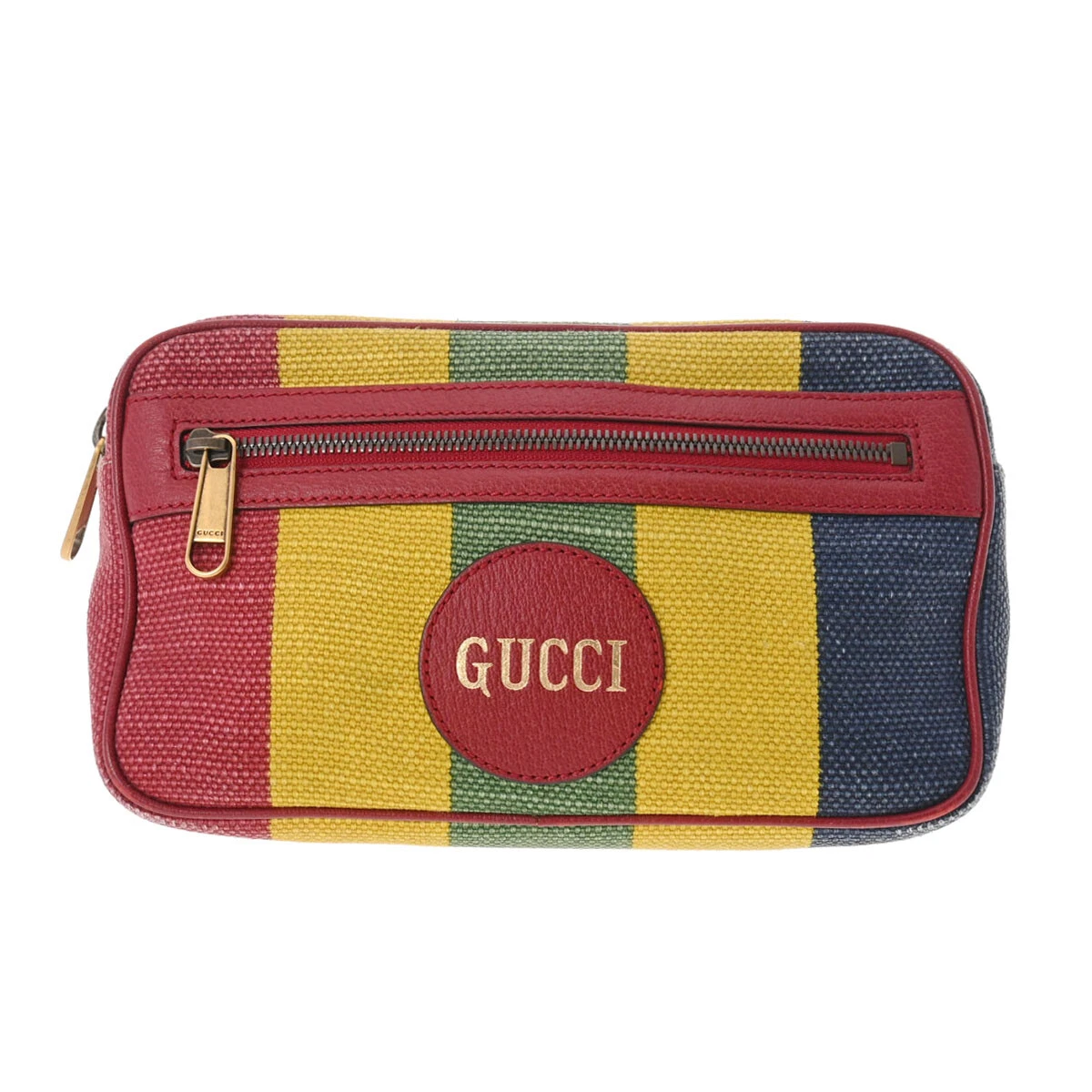 GUCCI Baiadella striped belt bag red yellow blue 625895