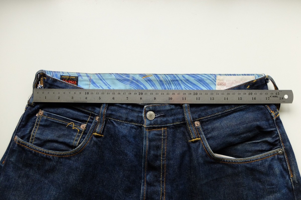 Vintage Evisu No.2 Diacock blue Painted denim jeans W34 L27