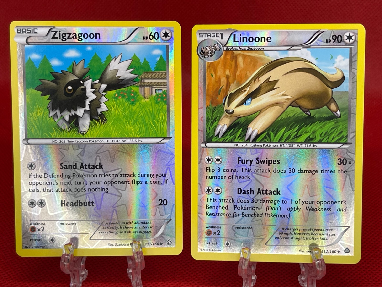 Pokémon TCG Linoone 111/112/160 Zigzagoon Evolution Reverse Holo Primal Clash LP