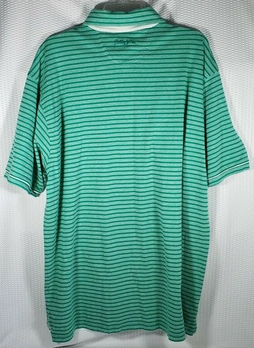 Bobby Jones Men's Golf Polo Shirt Green White Striped Short Sleeve Size XL - Picture 2 of 6