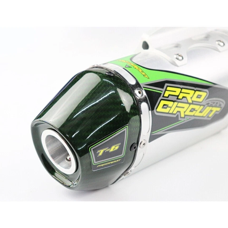 GREEN CARBON EXHAUST FULL SYSTEM STAINLESS PIPE FIT KAWASAKI  KLX110 - KLX110R L - Image 3 of 4