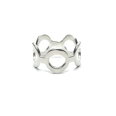 Handgefertigt Sterling Einfach Silber Ring Band Kreis Original Massiv Gestempelt 925