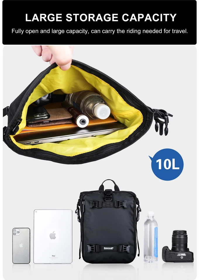 2x Bolsa de tanque de combustible de gasolina para moto scooter asiento trasero caja de equipaje alforja de hombro Foto 2 de 4