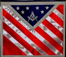 Blue Lodge Patriotic American Masonic Freemason U.S. Flag Apron