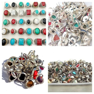 Wholesale Mixed Lot 10/30/50pcs Women CZ Zircon Crystal Silver Plated Band Rings Wholesale Mixed Lot 10/30/50pcs Women CZ Zircon Crystal Silver Plated Band Rings
