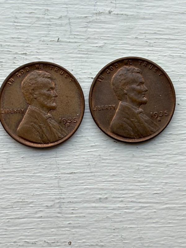 1935-D 1935-S Lincoln Wheat AU condition Great Luster.