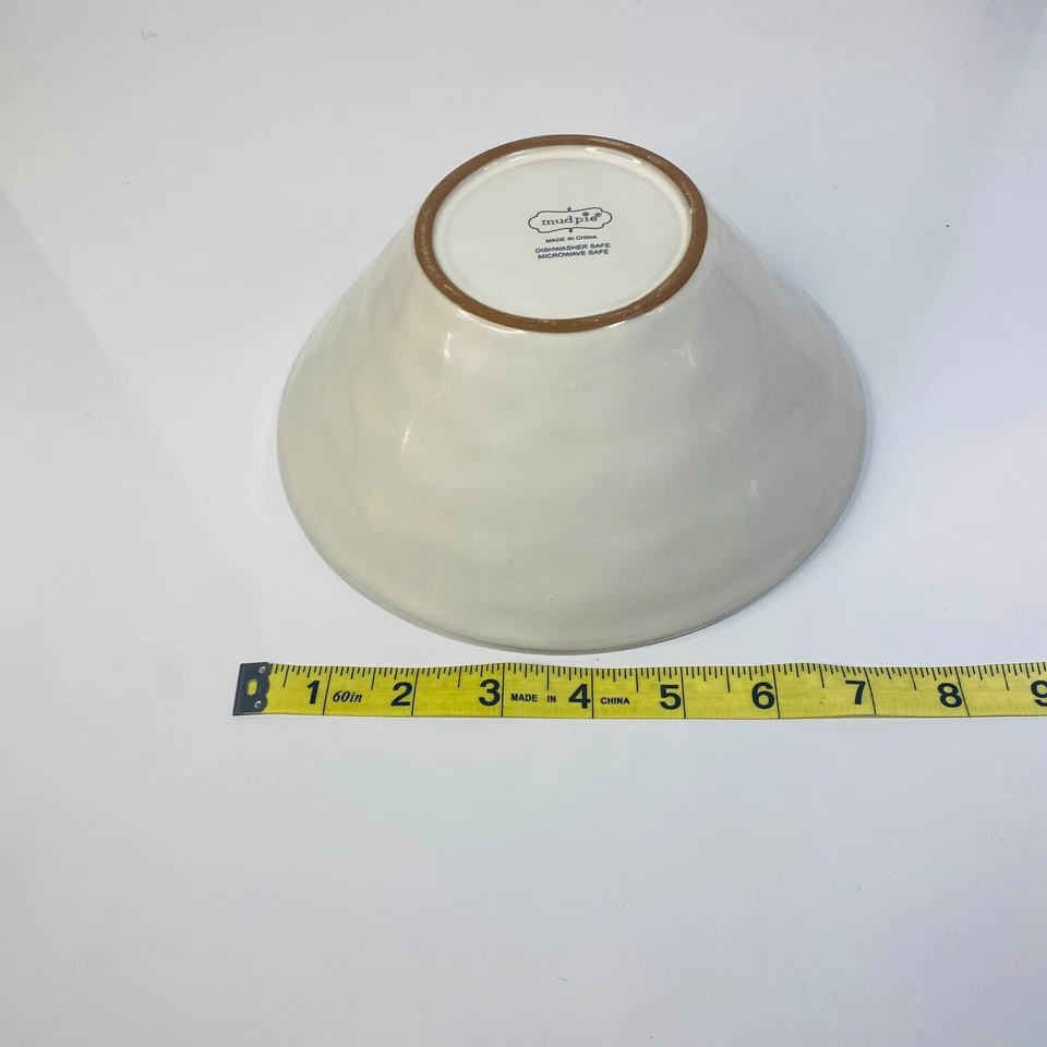 Mud Pie CERAMIC PRAYER BOWL, White 3" x 7 1/2" diameter Foto 3 de 4