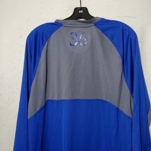 Kansas University KU Jayhawks Shirt Men's XL Blue 3/4 Sleeve Climalite - Picture 8 of 12