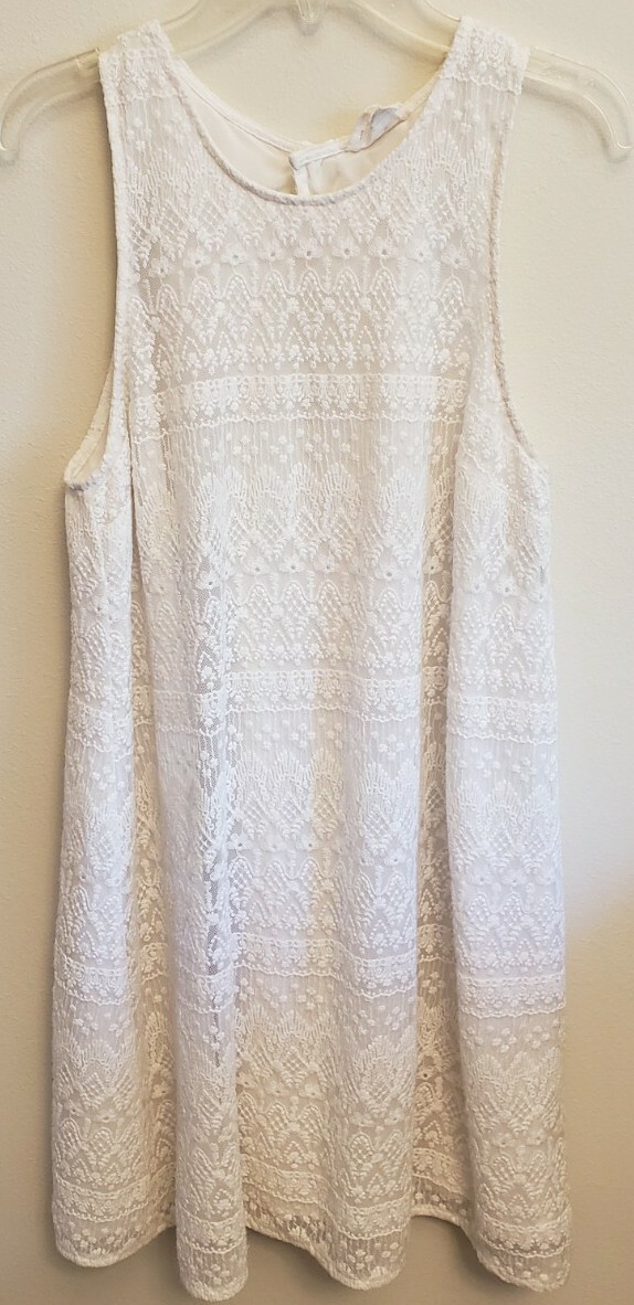 PINS AND NEEDLES Sleeveless White Lace Mini Dress Women's Size Small | eBay