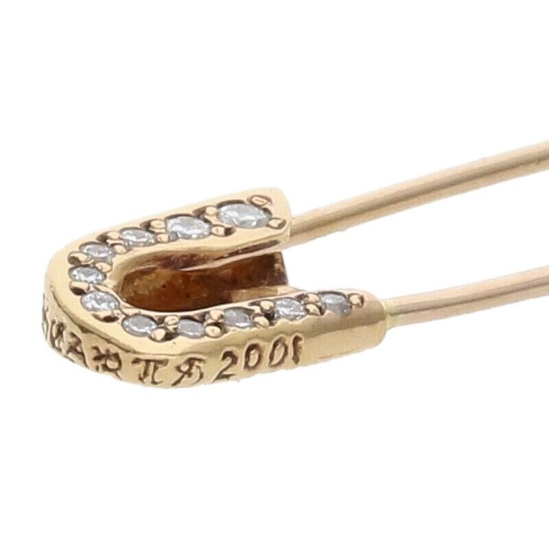 Chrome Hearts 22K Small Safety Pin PAVE Diamond Gold Chrome Hearts 22K Small Safety Pin PAVE Diamond Gold