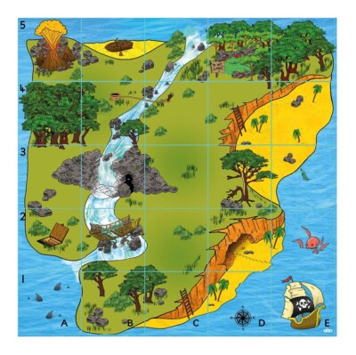 TTS Blue Bee-Bot and Blue-Bot Treasure Island Mat Children's Learning Play Toy